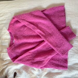 Apiece Apart Vibrant Pink Crew Neck Sweater